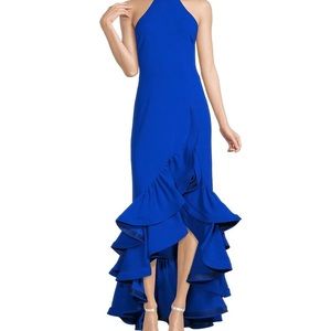 Betsy & Adam Royal Blue Halter Dress